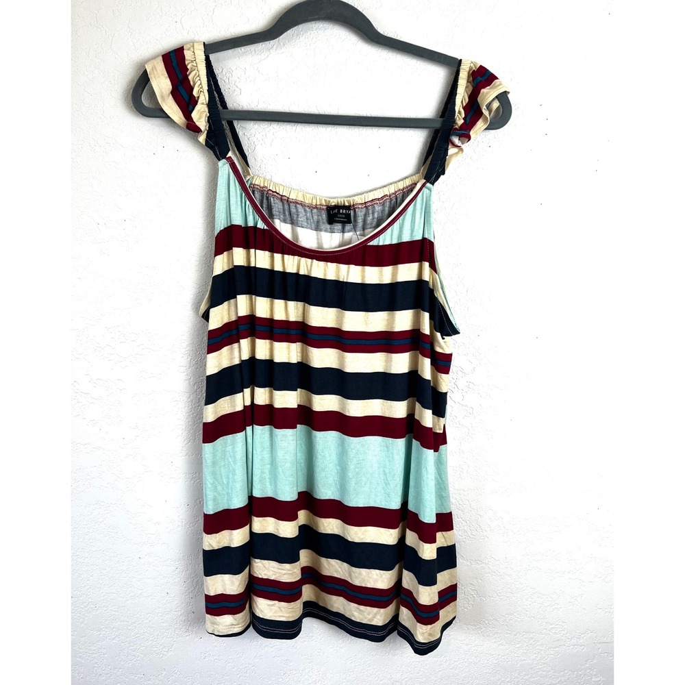NEW Lane Bryant Swing Scoop Neck Ruffle Strap Tank Top Size 22/24 Patriotic - Picture 2 of 10